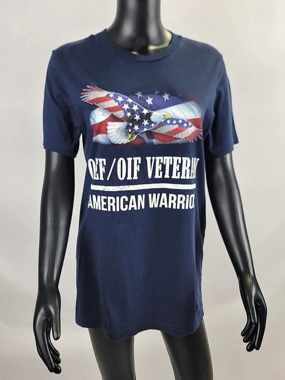 Grunt Style American Warrior Eagle Graphic Tee Graphic Tee in Blue Size Medium